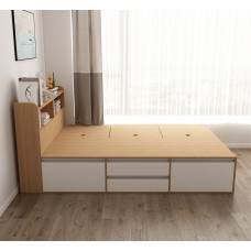 Scandinavian High Box Storage Bed 120cm Single 150cm Master Bedroom Double Bookshelf Bed With Drawers Japanese Tatami Storage Scandinavian High Box Storage Bed 120cm Single 150cm Master Bedroom Double Bookshelf Bed With Drawers Japanese Tatami Storage