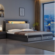 Modern Minimalist 180cm Master Bedroom Double Bed 150cm AIR Storage Bed for Small Room Modern Minimalist 180cm Master Bedroom Double Bed 150cm AIR Storage Bed for Small Room