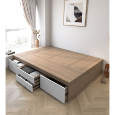Small Apartment Double High Box Bed for Two Without Headboard Small Apartment Double High Box Bed for Two Without Headboard