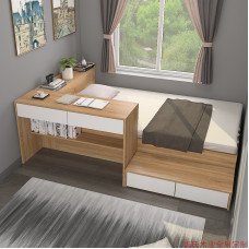 Modern Minimalist Single Bed Small Bedroom Tatami Bed Desk Combination Multifunctional Storage Bed Modern Minimalist Single Bed Small Bedroom Tatami Bed Desk Combination Multifunctional Storage Bed