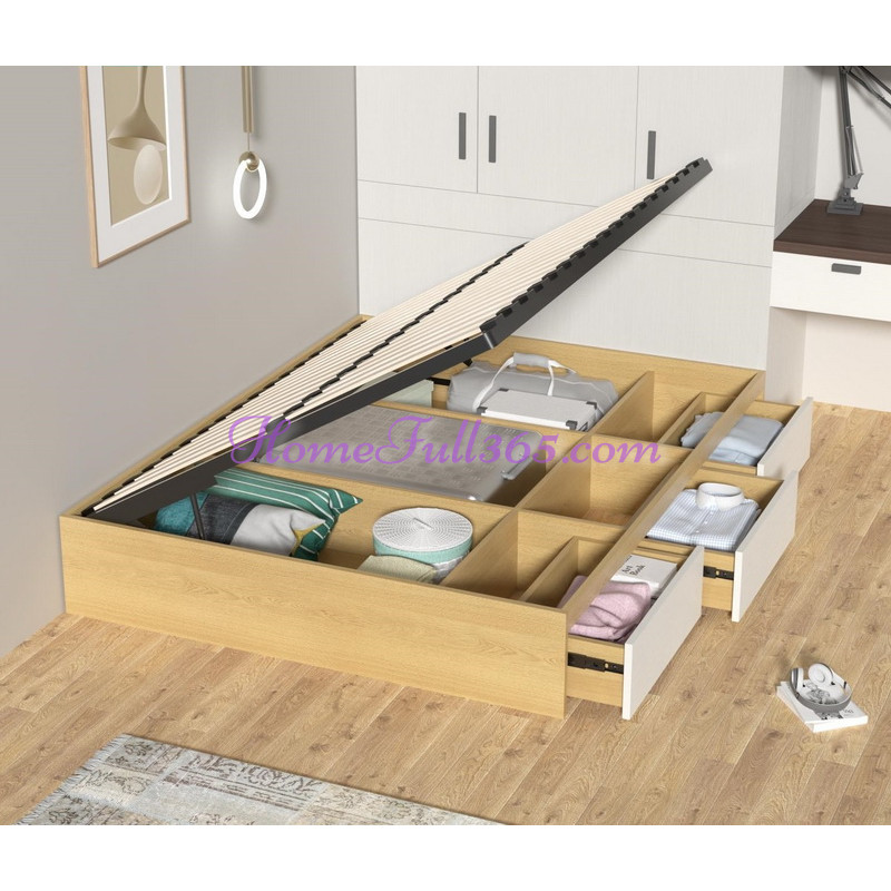 Custom TATAMI Bed no Headboard Storage Pressure Drawers Twin High Box ...
