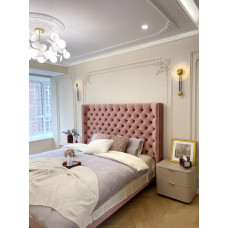 American Luxury Buckle Bed Vintage High Tufted Velvet Modern Minimalist Wedding Bed Master Bedroom King Bed Fabric Bed American Luxury Buckle Bed Vintage High Tufted Velvet Modern Minimalist Wedding Bed Master Bedroom King Bed Fabric Bed