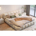 Puffytech Fabric Bed Minimalist Modern 18m Master Bedroom Double Creamy Wind Solid Wood Bed Puffytech Fabric Bed Minimalist Modern 18m Master Bedroom Double Creamy Wind Solid Wood Bed