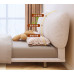 Creamy Wind Suspended Bed Fleece Fabric Bed Modern Minimalist Master Bedroom 18M Double Bed Suspended Luxury Fabric Bed Creamy Wind Suspended Bed Fleece Fabric Bed Modern Minimalist Master Bedroom 18M Double Bed Suspended Luxury Fabric Bed