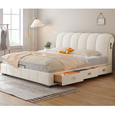 Modern Minimalist Luxury Master Bed Creamy Wind Multifunction Storage Soft Bag Bed Wedding Bed Tech Fabric Bed Modern Minimalist Luxury Master Bed Creamy Wind Multifunction Storage Soft Bag Bed Wedding Bed Tech Fabric Bed