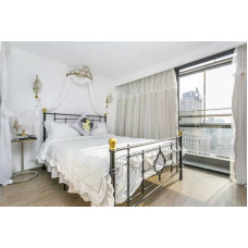 European Iron Twin Bed White Rustic Princess Bed Single Bed Frame European Iron Twin Bed White Rustic Princess Bed Single Bed Frame