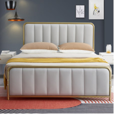 Iron Bed Double Bed Small Apartment Nordic 150cm 180cm Master Bedroom Simple Modern Luxury Soft Bed Iron Bed Double Bed Small Apartment Nordic 150cm 180cm Master Bedroom Simple Modern Luxury Soft Bed