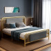 Luxury Fabric Upholstered Iron Twin Bed European Minimalist 120cm 150cm Apartment Gold Iron Bed Luxury Fabric Upholstered Iron Twin Bed European Minimalist 120cm 150cm Apartment Gold Iron Bed