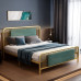 Luxury Fabric Upholstered Iron Twin Bed European Minimalist 120cm 150cm Apartment Gold Iron Bed Luxury Fabric Upholstered Iron Twin Bed European Minimalist 120cm 150cm Apartment Gold Iron Bed