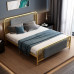 Luxury Fabric Upholstered Iron Twin Bed European Minimalist 120cm 150cm Apartment Gold Iron Bed Luxury Fabric Upholstered Iron Twin Bed European Minimalist 120cm 150cm Apartment Gold Iron Bed