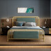 Luxury Fabric Upholstered Iron Twin Bed European Minimalist 120cm 150cm Apartment Gold Iron Bed Luxury Fabric Upholstered Iron Twin Bed European Minimalist 120cm 150cm Apartment Gold Iron Bed