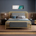 Luxury Fabric Upholstered Iron Twin Bed European Minimalist 120cm 150cm Apartment Gold Iron Bed Luxury Fabric Upholstered Iron Twin Bed European Minimalist 120cm 150cm Apartment Gold Iron Bed