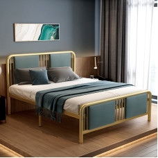 Modern Minimalist Luxury Iron Bed European Soft Bed Single Double Iron Frame Soft Bed Modern Minimalist Luxury Iron Bed European Soft Bed Single Double Iron Frame Soft Bed