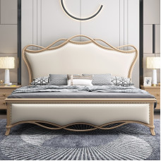 American Solid Wood Double Double Bedroom Luxury Simple Modern Storage Soft Package Marriage Bed American Solid Wood Double Double Bedroom Luxury Simple Modern Storage Soft Package Marriage Bed