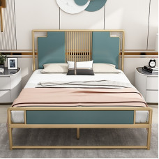 Modern Minimalist Luxury Stainless Steel 150cm Double Bed with Mattress Single Iron Frame Bed Modern Minimalist Luxury Stainless Steel 150cm Double Bed with Mattress Single Iron Frame Bed