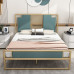 Modern Minimalist Luxury Stainless Steel 150cm Double Bed with Mattress Single Iron Frame Bed Modern Minimalist Luxury Stainless Steel 150cm Double Bed with Mattress Single Iron Frame Bed