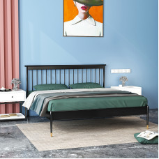 Iron Double Bed 180cm Light Luxury Nordic Modern Simplistic Single Child Bed Iron Frame Bed Extra Thickening and Reinforcing Iron Double Bed 180cm Light Luxury Nordic Modern Simplistic Single Child Bed Iron Frame Bed Extra Thickening and Reinforcing