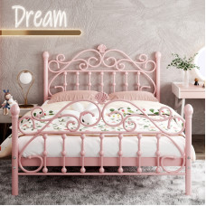 European Iron Bed Child Girl Princess Bed Modern Minimalist Twin Bed Rental Apartment 150cm Iron Bed European Iron Bed Child Girl Princess Bed Modern Minimalist Twin Bed Rental Apartment 150cm Iron Bed