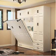Invisible Foldable Bed Cabinet Multifunctional Small Wooden Bedspace Saving Wallbed Bookshelf Cabinet Invisible Foldable Bed Cabinet Multifunctional Small Wooden Bedspace Saving Wallbed Bookshelf Cabinet