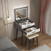 Modern Minimalist Bedroom Vanity with Hidden Mirror Lights Makeup Desk and Desk Modern Minimalist Bedroom Vanity with Hidden Mirror Lights Makeup Desk and Desk