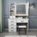 Modern Minimalist Bedroom Vanity with Hidden Mirror Lights Makeup Desk and Desk Modern Minimalist Bedroom Vanity with Hidden Mirror Lights Makeup Desk and Desk