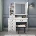 Modern Minimalist Bedroom Vanity with Hidden Mirror Lights Makeup Desk and Desk Modern Minimalist Bedroom Vanity with Hidden Mirror Lights Makeup Desk and Desk
