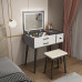 Modern Minimalist Bedroom Vanity with Hidden Mirror Lights Makeup Desk and Desk Modern Minimalist Bedroom Vanity with Hidden Mirror Lights Makeup Desk and Desk