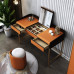 Luxury Modern Minimalist PU Vanity Table with Mirror Luxury Modern Minimalist PU Vanity Table with Mirror