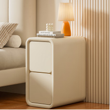 Creamy Modern Minimal Bedside Narrow Cabinet 20cm