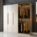 Modern Minimalist Luxury Bedroom Wardrobe Glass Combination Corner Closet Small Apartment Cabinet