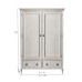 American Solid Wood Double Bed Carved Flower Retro White Master Bedroom Simple Villa Soft Contour Bedroom Furniture Set