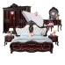European Luxury 180cm Deep Red Wedding Bed Bedroom Set Combo European Luxury 180cm Deep Red Wedding Bed Bedroom Set Combo