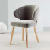 Scandinavian Minimalist Wooden Dining Chairs Luxurious Fabric Upholstery Hotel Negotiation Table Coffee Chairs Home Desk Backrest Chairs
