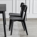 Nordic Solid Wood Dining Chairs Modern Minimalist Designer Restaurant White Waxwood Black Seat