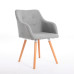 Nordic Desk Chair Fabric Backrest Solid Wood Dining Chair
