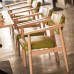 Modern Simple Solid Wood Dining Chair Retro Backrest Armchair