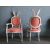 Rabbit Ear Chair Fabric European Style Simple Backrest Handrail Makeup Chair