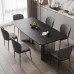 Italian Minimalist Grey Steel Black Slate Table Chair Set Rectangular High End Large Living Room Table Italian Minimalist Grey Steel Black Slate Table Chair Set Rectangular High End Large Living Room Table