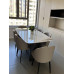 Italian Minimalist Rock Slab Dining Table Luxe Modern Minimalist Rectangular Home Small Space High End Designer Eating Table