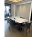 Italian Minimalist Rock Slab Dining Table Luxe Modern Minimalist Rectangular Home Small Space High End Designer Eating Table