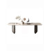 Italian Minimalist Rock Slab Dining Table Luxe Modern Minimalist Rectangular Home Small Space High End Designer Eating Table