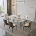 Italian Luxury Granite Table Chair Set for Small House Modern Minimal Rectangular Dining Table Italian Luxury Granite Table Chair Set for Small House Modern Minimal Rectangular Dining Table