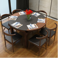 Stone Round Dining Table With Chair Combination