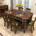American Solid Wood Dining Table And Chair Combination For 4 People 6 People Rectangular Table