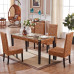 Modern Minimalist Home Table Set with Rectangle Commercial Dining Table and 4 Chairs