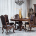 American Style Walnut Luxury Round Dining Table with Turntable Furniture Set