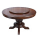 American Style Walnut Luxury Round Dining Table with Turntable Furniture Set