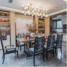Modern Luxury Chinese Style Dining Table and Chairs Set Sample Room Living Room Rectangular Solid Wood One Table Six Chairs Furniture Customization Modern Luxury Chinese Style Dining Table and Chairs Set Sample Room Living Room Rectangular Solid Wood One Table Six Chairs Furniture Customization