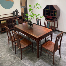 New Chinese Ebony Wood Dining Table Set for Home New Chinese Ebony Wood Dining Table Set for Home