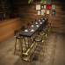 Nordic Luxury Wooden Iron High Bar Table Cafe Bar Wall Bar Table Black Gold Chairs